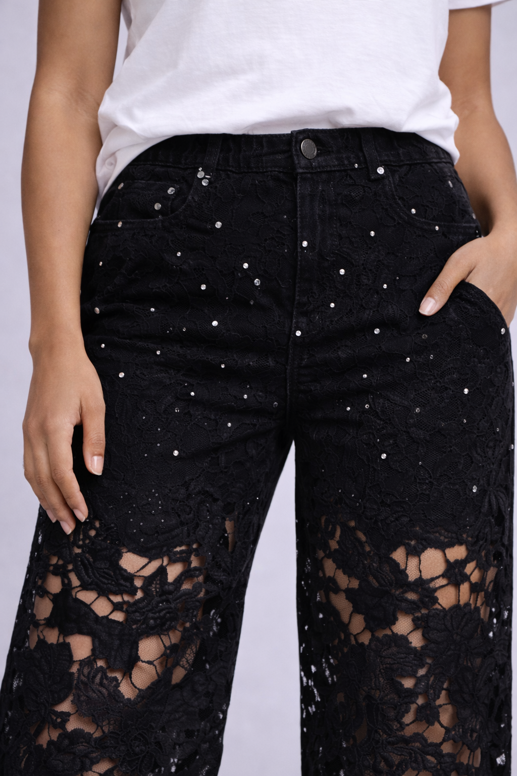 Pantalón con pedrería
