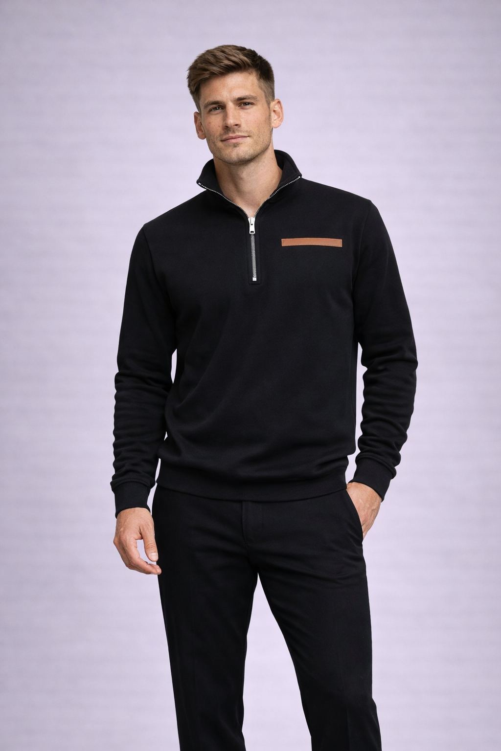 Jersey media cremallera