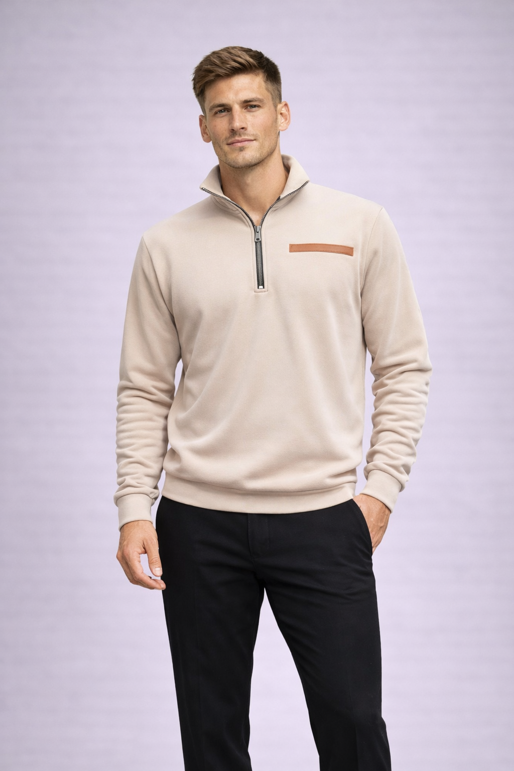 Jersey media cremallera