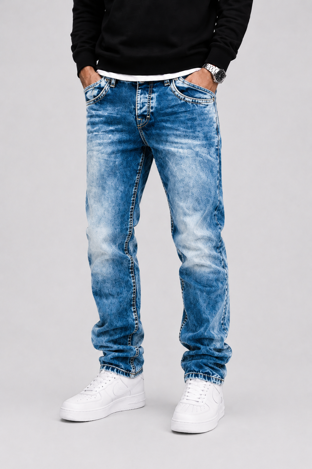 Kreative Stretch-Jeans für Herren