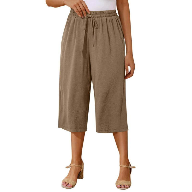 👖🔥Caprihose für Damen mit Kordelzug und lässigem Schnitt
