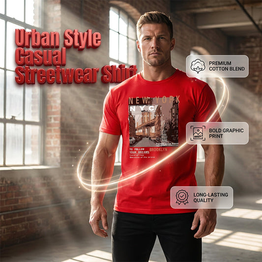 Herren T-Shirt mit New York City Print 🗽 Lässig, Bequem & Zeitlos im Urban Look